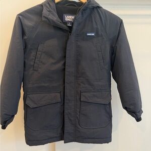 Lands' End Dark Gray Hooded Coat
